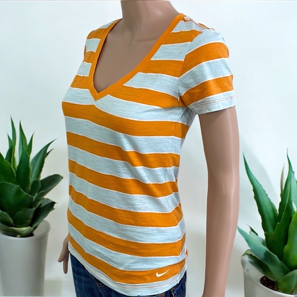 Nike The Athletic Dept. Orange & Gray Striped Tee - Picture 3 of 15